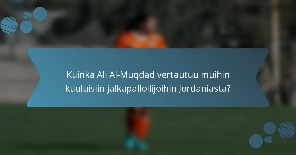 Kuinka Ali Al-Muqdad vertautuu muihin kuuluisiin jalkapalloilijoihin Jordaniasta?