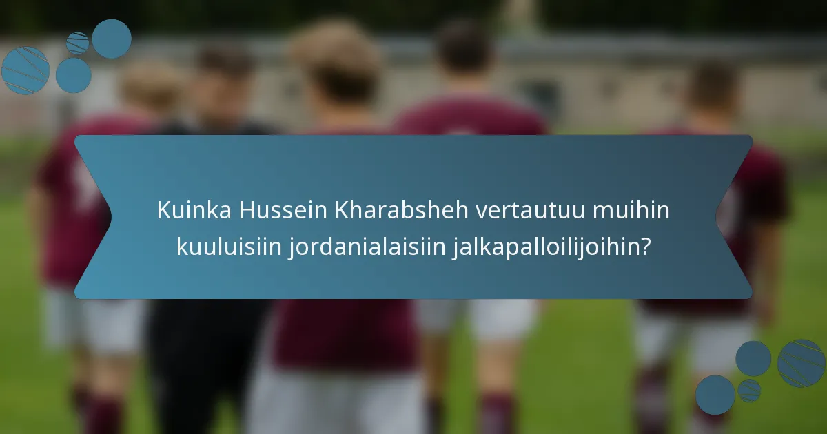 Kuinka Hussein Kharabsheh vertautuu muihin kuuluisiin jordanialaisiin jalkapalloilijoihin?