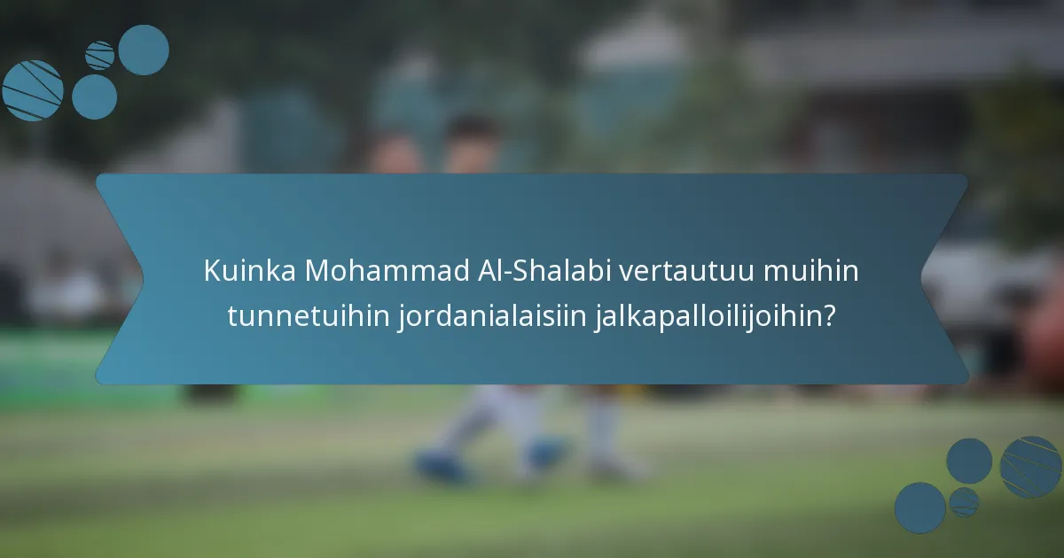 Kuinka Mohammad Al-Shalabi vertautuu muihin tunnetuihin jordanialaisiin jalkapalloilijoihin?