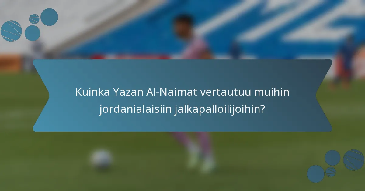 Kuinka Yazan Al-Naimat vertautuu muihin jordanialaisiin jalkapalloilijoihin?