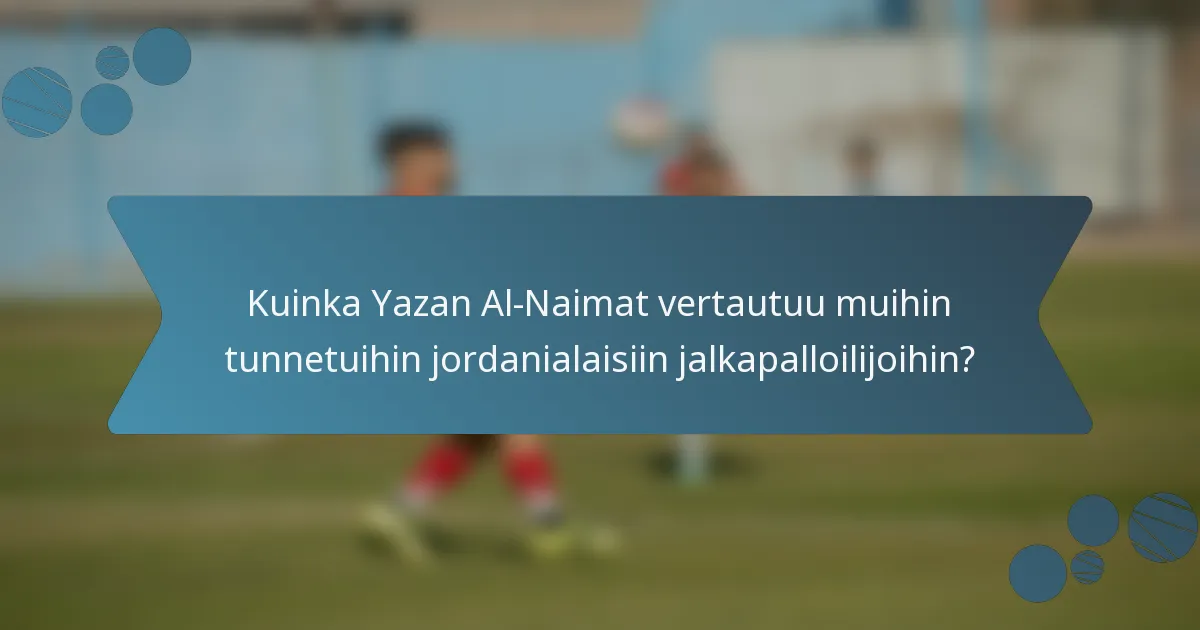Kuinka Yazan Al-Naimat vertautuu muihin tunnetuihin jordanialaisiin jalkapalloilijoihin?