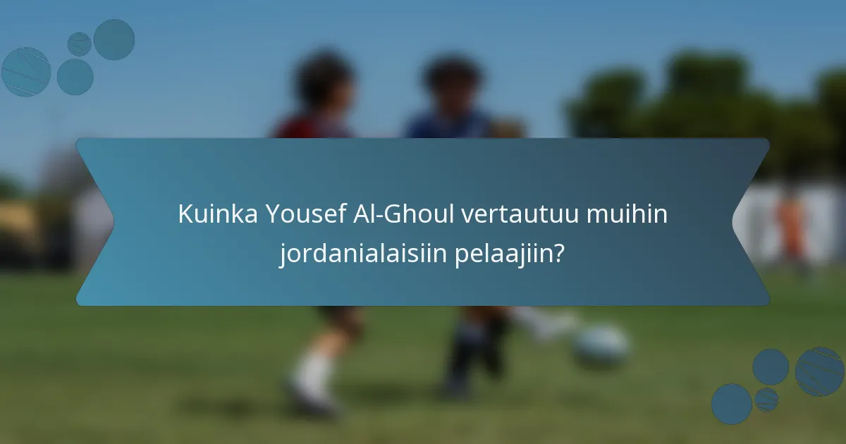 Kuinka Yousef Al-Ghoul vertautuu muihin jordanialaisiin pelaajiin?