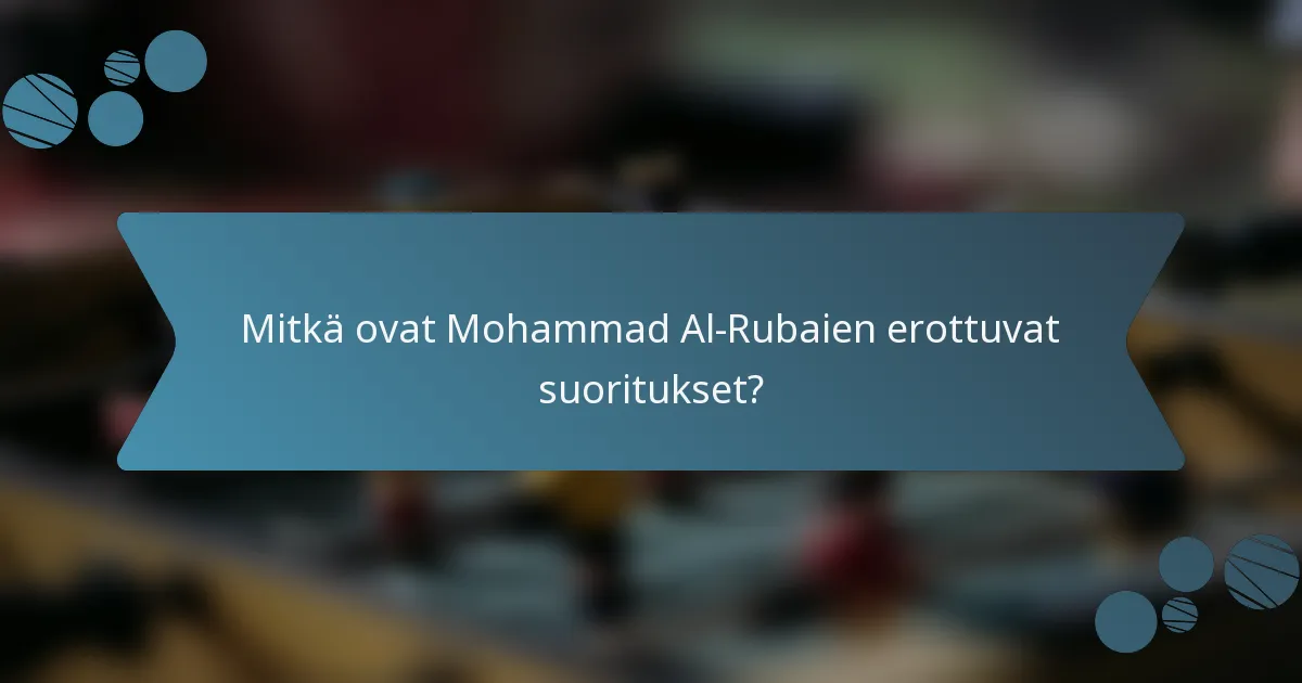 Mitkä ovat Mohammad Al-Rubaien erottuvat suoritukset?