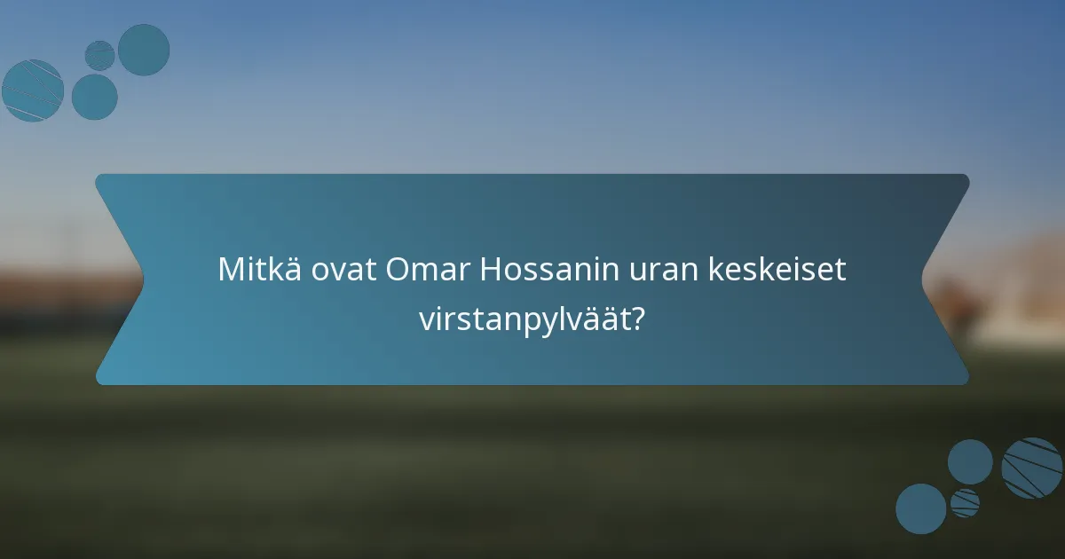 Mitkä ovat Omar Hossanin uran keskeiset virstanpylväät?
