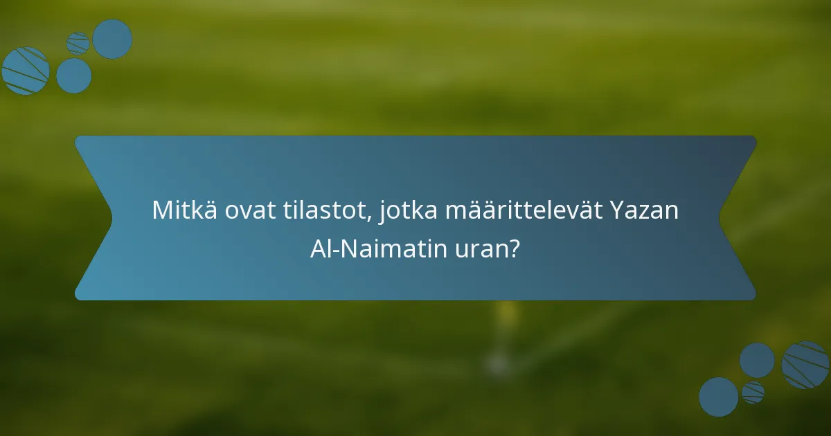 Mitkä ovat tilastot, jotka määrittelevät Yazan Al-Naimatin uran?