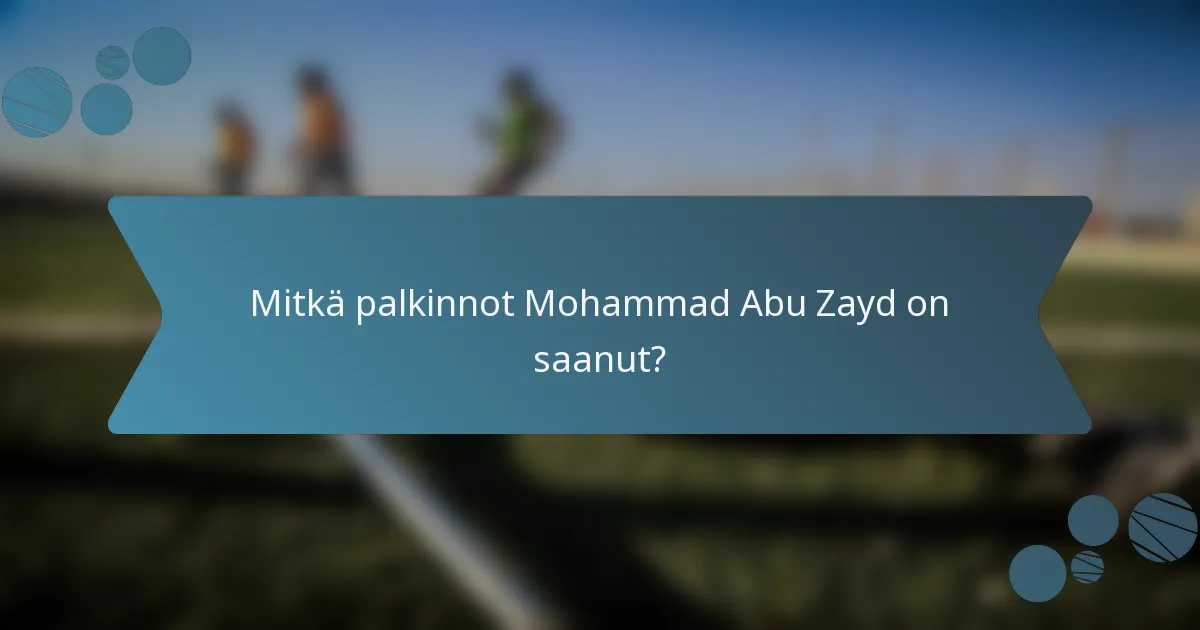 Mitkä palkinnot Mohammad Abu Zayd on saanut?