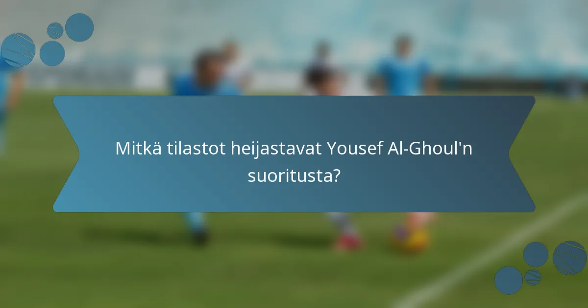 Mitkä tilastot heijastavat Yousef Al-Ghoul'n suoritusta?